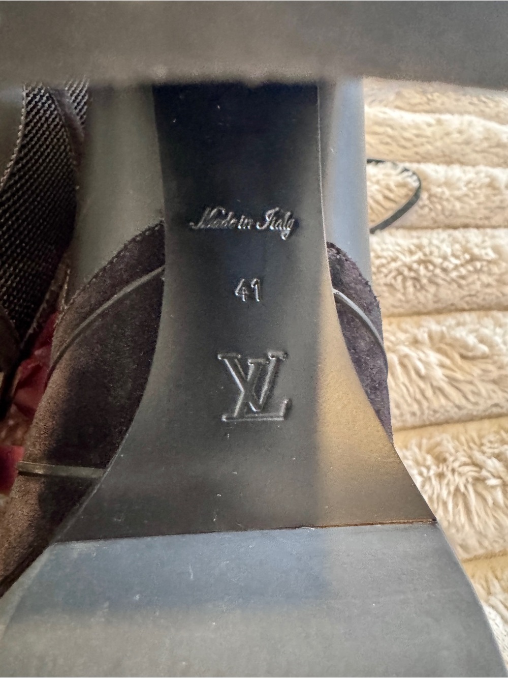 Louis Vuitton Black Mesh & Monogram Platform Lace-Up Heeled Boots 41 10/10.5 US - Picture 8 of 10